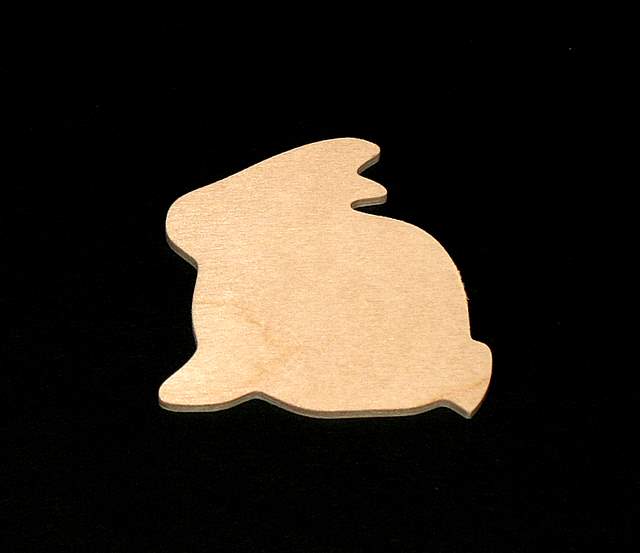 Rabbit Cutout - Sitting Rabbit - Hand Cut Plywood